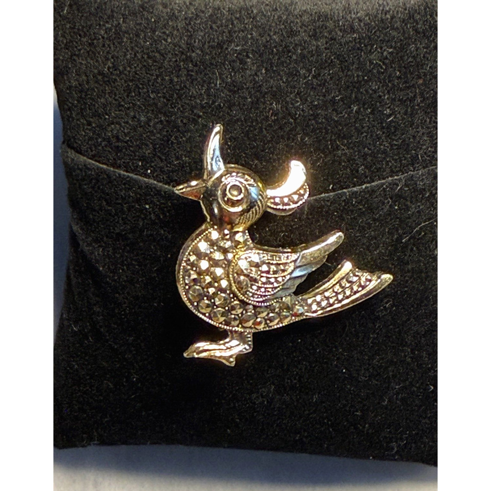 Vintage Open Mouth Bird Brooch Bird Retro Gold Tone Signed Germany Pin MCM GUC - Picture 3 of 4